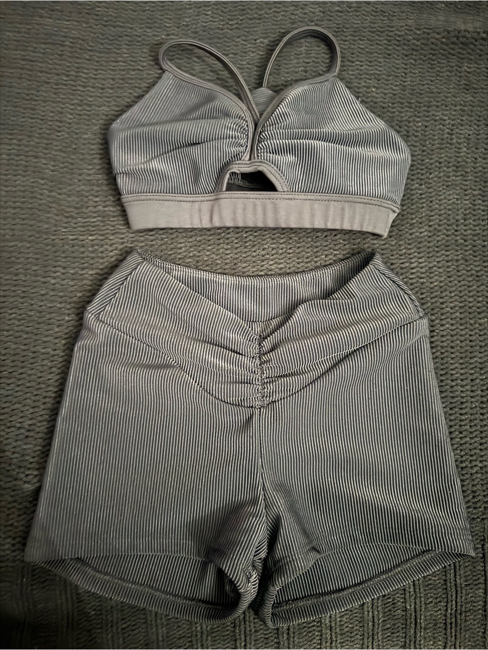 Tiger Friday Set CM. Worn twice. Black ribbed material.